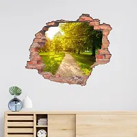 CVANU Hole Brick Beautiful Garden-Spread Sunlight 3D Look Eye-Catching Wall Sticker Self-Adhesive Vinyl for Home/Office Decor Item Multicolour Size (75CM X 90CM)_C22-thumb2