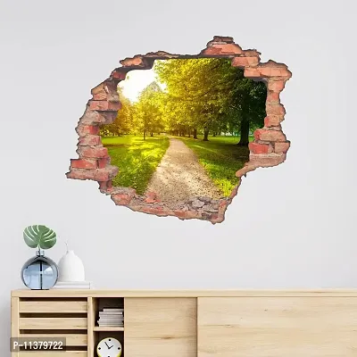 CVANU Hole Brick Beautiful Garden-Spread Sunlight 3D Look Eye-Catching Wall Sticker Self-Adhesive Vinyl for Home/Office Decor Item Multicolour Size (75CM X 90CM)_C22-thumb3