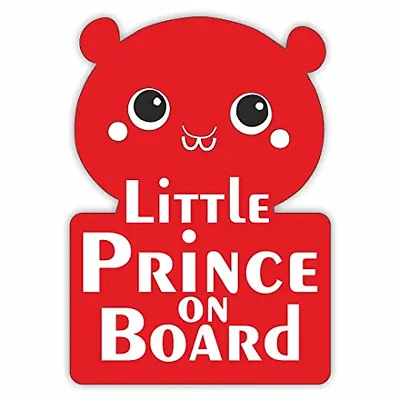 CVANU Little Prince on Board Kid's Safety Sticker for Car_Pack of 2, Size(6inch X 4.2inch)_cv52