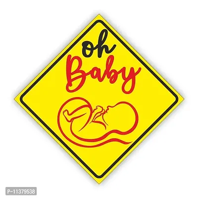 CVANU Oh Baby Kid's Safety Sticker for Car_Pack of 2, Size(5.5inch X 5.5inch)_cv7-thumb0