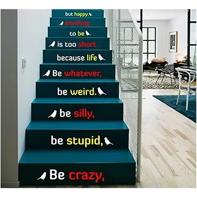 CVANU Letters Wall Decor Stickers Stair Decals Quotes Stairway Decals Quote Steps Vinyl Stickers Lettering Family Staircase Decal Multicolor (Stairs-pg_43)