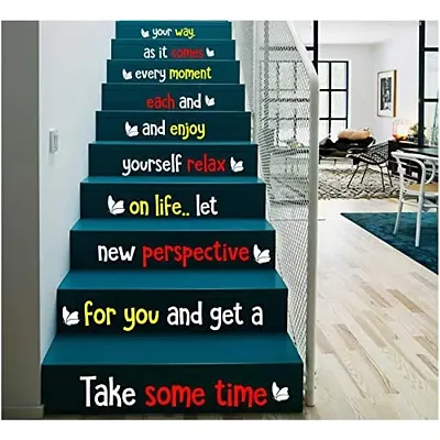 CVANU Letters Wall Decor Stickers Stair Decals Quotes Stairway Decals Quote Steps Vinyl Stickers Lettering Family Staircase Decal Multicolor (Stairs-pg_39)