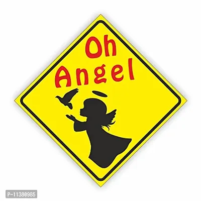 CVANU Oh Angel Kid's Safety Sticker for Car_Pack of 2, Size(5.5inch X 5.5inch)_cv9-thumb0