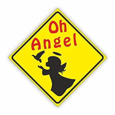 CVANU Oh Angel Kid's Safety Sticker for Car_Pack of 2, Size(5.5inch X 5.5inch)_cv9