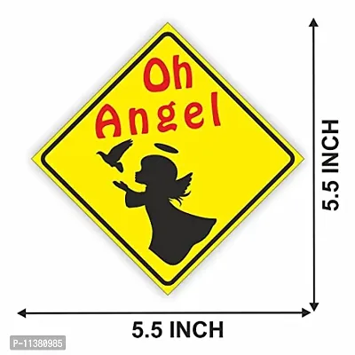 CVANU Oh Angel Kid's Safety Sticker for Car_Pack of 2, Size(5.5inch X 5.5inch)_cv9-thumb4