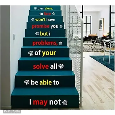 CVANU Letters Wall Decor Stickers Stair Decals Quotes Stairway Decals Quote Steps Vinyl Stickers Lettering Family Staircase Decal Multicolor (Stairs-pg_12)-thumb0