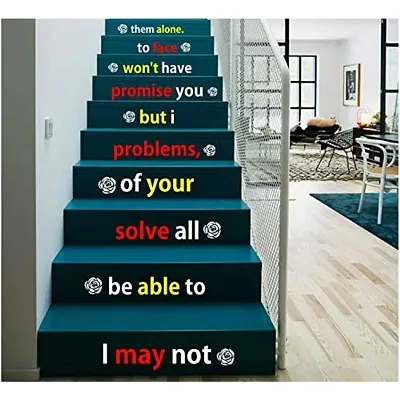 CVANU Letters Wall Decor Stickers Stair Decals Quotes Stairway Decals Quote Steps Vinyl Stickers Lettering Family Staircase Decal Multicolor (Stairs-pg_12)