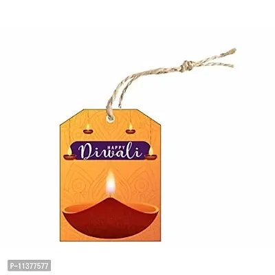 CVANU Alluring Decorative Art Card Diwali Tags with Beautiful Design, Size (2.6inchx2inch), Multicolour 100Pcs Design B-thumb0