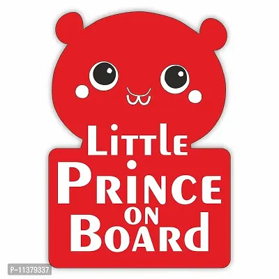CVANU Little Prince on Board Kid's Safety Sticker for Car_Pack of 2, Size(6inch X 4.2inch)_cv52-thumb0