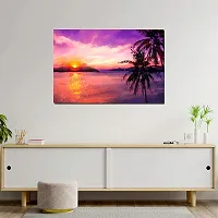CVANU Beautiful & Colorful Sky and Sunset Background Unframed Canvas Painting Print Landscape Poster (27inch x 18inch) Nature Look-thumb3