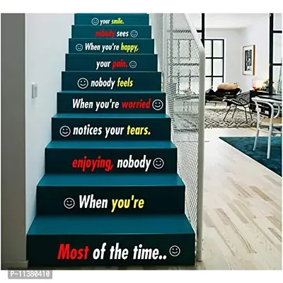 CVANU Letters Wall Decor Stickers Stair Decals Quotes Stairway Decals Quote Steps Vinyl Stickers Lettering Family Staircase Decal Multicolor (Stairs-pg_31)-thumb0