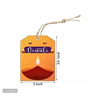 CVANU Alluring Decorative Art Card Diwali Tags with Beautiful Design, Size (2.6inchx2inch), Multicolour 100Pcs Design B-thumb3