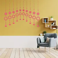 CVANU Flower with Diya Design Printed Vinyl Wall Sticker Give Colorful Ambience to Walls & Any Occasion Decoration_Pack of 10, Size(35inch X 47inch)_Multicolor_cv40-thumb2