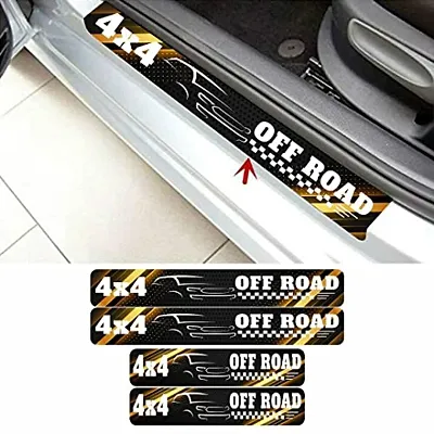 CVANU Door Protection Strip Car Sticker Universal Waterproof/Anti-Scratch/Guard Protector Compatible for All Car Exterior Strip-(4Pcs) Colour Brown_C3