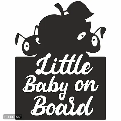 CVANU Little Baby on Board Kid's Safety Sticker for Car_Pack of 2, Size(6inch X 4.5inch)_cv46-thumb0