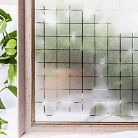 CVANU Privacy Window Film 1.5 Inch Chek Designs Frosting Film Window Sticker Frosted Vinyl Sheets for Front Door/Bathroom/Sidelight/Small Windows, 12''x75'' CV-74-thumb4