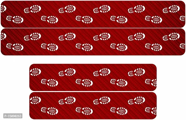 CVANU Door Protection Strip Car Sticker Universal Waterproof/Anti-Scratch/Guard Protector Compatible for All Car Exterior Strip-(4Pcs) Colour Red_C2-thumb2