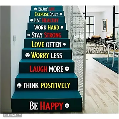 CVANU Letters Wall Decor Stickers Stair Decals Quotes Stairway Decals Quote Steps Vinyl Stickers Lettering Family Staircase Decal Multicolor (Stairs-pg_1)-thumb0