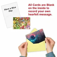 CVANU Attractive 9 Designs Greeting Cards, Blank Notecard with Envelopes for Office, All Occasion(90pc)(4x6 inch)_c25-thumb2