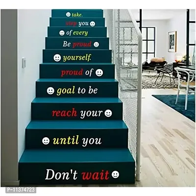 CVANU Letters Wall Decor Stickers Stair Decals Quotes Stairway Decals Quote Steps Vinyl Stickers Lettering Family Staircase Decal Multicolor (Stairs-pg_32)-thumb0