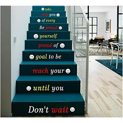CVANU Letters Wall Decor Stickers Stair Decals Quotes Stairway Decals Quote Steps Vinyl Stickers Lettering Family Staircase Decal Multicolor (Stairs-pg_32)