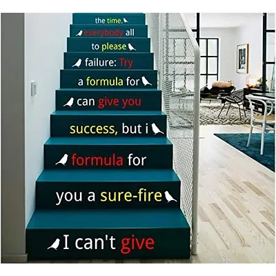 CVANU Letters Wall Decor Stickers Stair Decals Quotes Stairway Decals Quote Steps Vinyl Stickers Lettering Family Staircase Decal Multicolor (Stairs-pg_35)