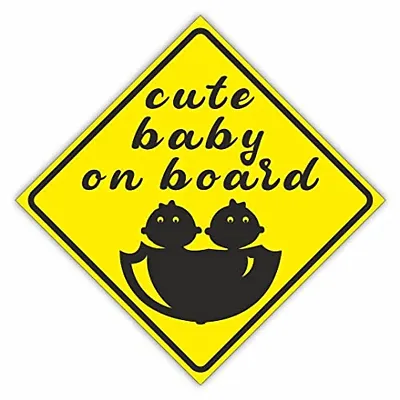 CVANU Cute Baby on Board Kid's Safety Sticker for Car_Pack of 2, Size(5.5inch X 5.5inch)_cv31
