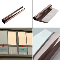 CVANU One Way Daytime Window Film Privacy Window Heat Control Flim Glass Films Self-Adhesive Window Brown  Silver Tint for Home and Office 12''x50''-thumb1