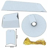 CVANU Handmade Blank Craft Tags with String for Gift Tags, Cloth Labels & Wedding Event Color-Steel Size(7.5cm X 4.5cm) (400pcs)-thumb4