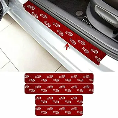 CVANU Door Protection Strip Car Sticker Universal Waterproof/Anti-Scratch/Guard Protector Compatible for All Car Exterior Strip-(4Pcs) Colour Red_C2