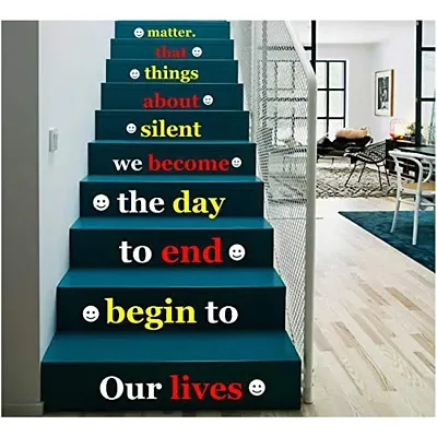 CVANU Letters Wall Decor Stickers Stair Decals Quotes Stairway Decals Quote Steps Vinyl Stickers Lettering Family Staircase Decal Multicolor (Stairs-pg_7)