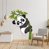 CVANU Enjoy Baby Panda Hang Up Bamboo Wall Sticker PVC Vinyl for Kids Room Decorative Size(70CM X 55CM) Multicolor-thumb1