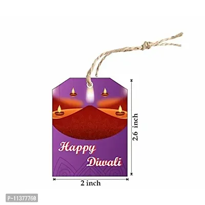 CVANU Alluring Decorative Art Card Diwali Tags with Beautiful Design, Size (2.6inchx2inch), Multicolour 100Pcs Design E-thumb3