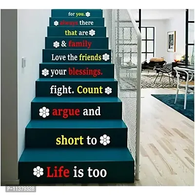 CVANU Letters Wall Decor Stickers Stair Decals Quotes Stairway Decals Quote Steps Vinyl Stickers Lettering Family Staircase Decal Multicolor (Stairs-pg_24)-thumb0