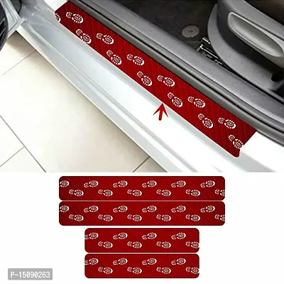 CVANU Door Protection Strip Car Sticker Universal Waterproof/Anti-Scratch/Guard Protector Compatible for All Car Exterior Strip-(4Pcs) Colour Red_C2-thumb0