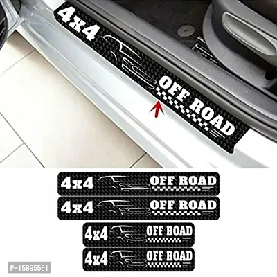CVANU Door Protection Strip Car Sticker Universal Waterproof/Anti-Scratch/Guard Protector Compatible for All Car Exterior Strip-(4Pcs) Colour Black_C3-thumb0