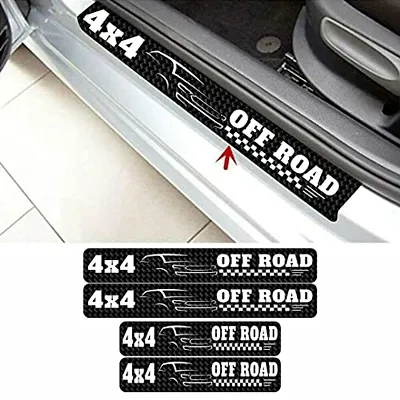 CVANU Door Protection Strip Car Sticker Universal Waterproof/Anti-Scratch/Guard Protector Compatible for All Car Exterior Strip-(4Pcs) Colour Black_C3