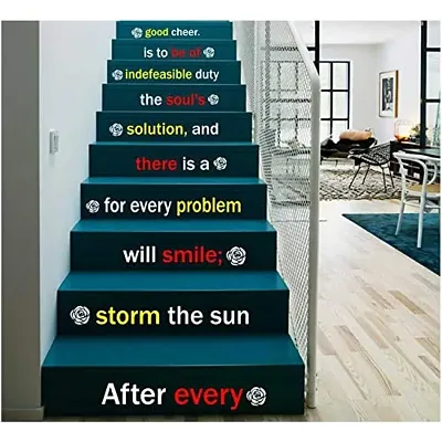 CVANU Letters Wall Decor Stickers Stair Decals Quotes Stairway Decals Quote Steps Vinyl Stickers Lettering Family Staircase Decal Multicolor (Stairs-pg_48)