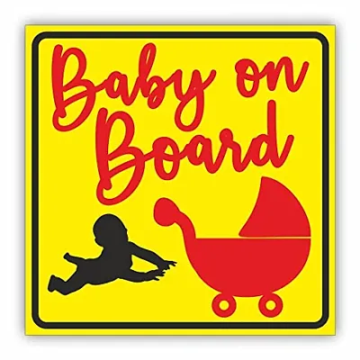 CVANU Baby on Board Kid's Safety Sticker for Car_Pack of 2, Size(5.5inch X 5.5inch)_cv5