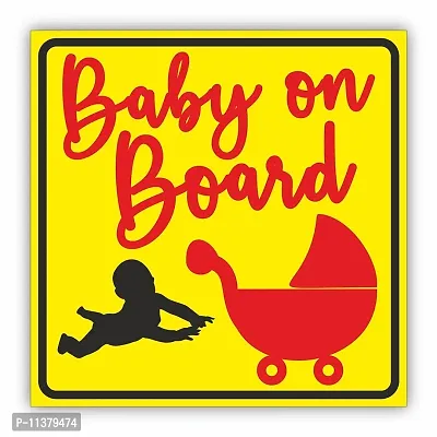CVANU Baby on Board Kid's Safety Sticker for Car_Pack of 2, Size(5.5inch X 5.5inch)_cv5-thumb0
