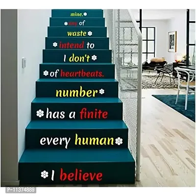 CVANU Letters Wall Decor Stickers Stair Decals Quotes Stairway Decals Quote Steps Vinyl Stickers Lettering Family Staircase Decal Multicolor (Stairs-pg_15)-thumb0