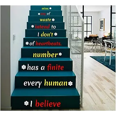 CVANU Letters Wall Decor Stickers Stair Decals Quotes Stairway Decals Quote Steps Vinyl Stickers Lettering Family Staircase Decal Multicolor (Stairs-pg_15)