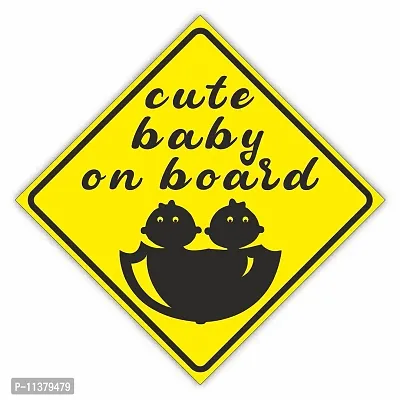 CVANU Cute Baby on Board Kid's Safety Sticker for Car_Pack of 2, Size(5.5inch X 5.5inch)_cv31-thumb0
