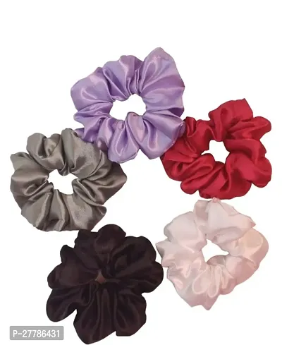 Handmade Premium Satin Scrunchies, Pack of 5