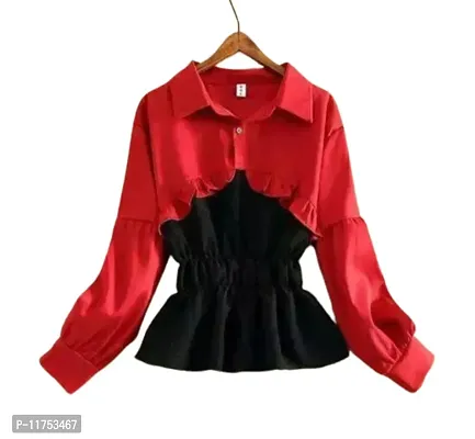 Women Stylish solid Blouse Top-thumb0