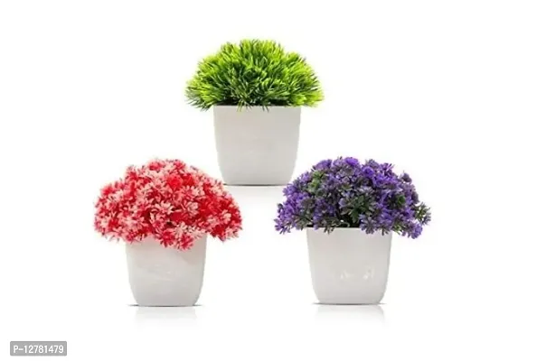 Artificial Flower Potted Plants for Decoration Purposes Multicolour Set of 3 Pieces