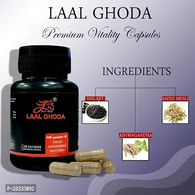 - LAAL GHODA PURE PREMIUM VITALITY CAPSULES / SHILAJIT IN 30 CAPSULE FORM 100% PURE  / BOOSTS POWER ENERGY-thumb4