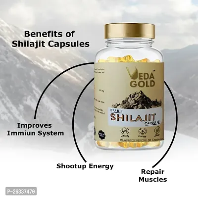 VEDA GOLD SHILAJIT CAPSULES FOR MEN  WOMEN / PURE HIMALAYAN SHILAJIT IN 30 CAPSULE FORM 100% PURE-thumb2