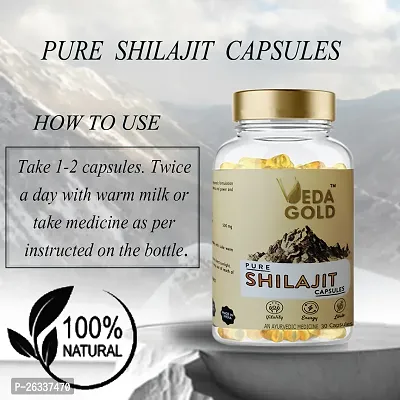 VEDA GOLD SHILAJIT CAPSULES FOR MEN  WOMEN / PURE HIMALAYAN SHILAJIT IN 30 CAPSULE FORM 100% PURE-thumb5