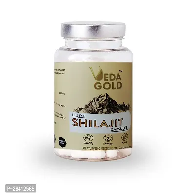 WELLNESS VEDA GOLD SHILAJIT GOLD-30 CAPSULES  | ENRICHED WITH SHUDH SHILAJIT-thumb0